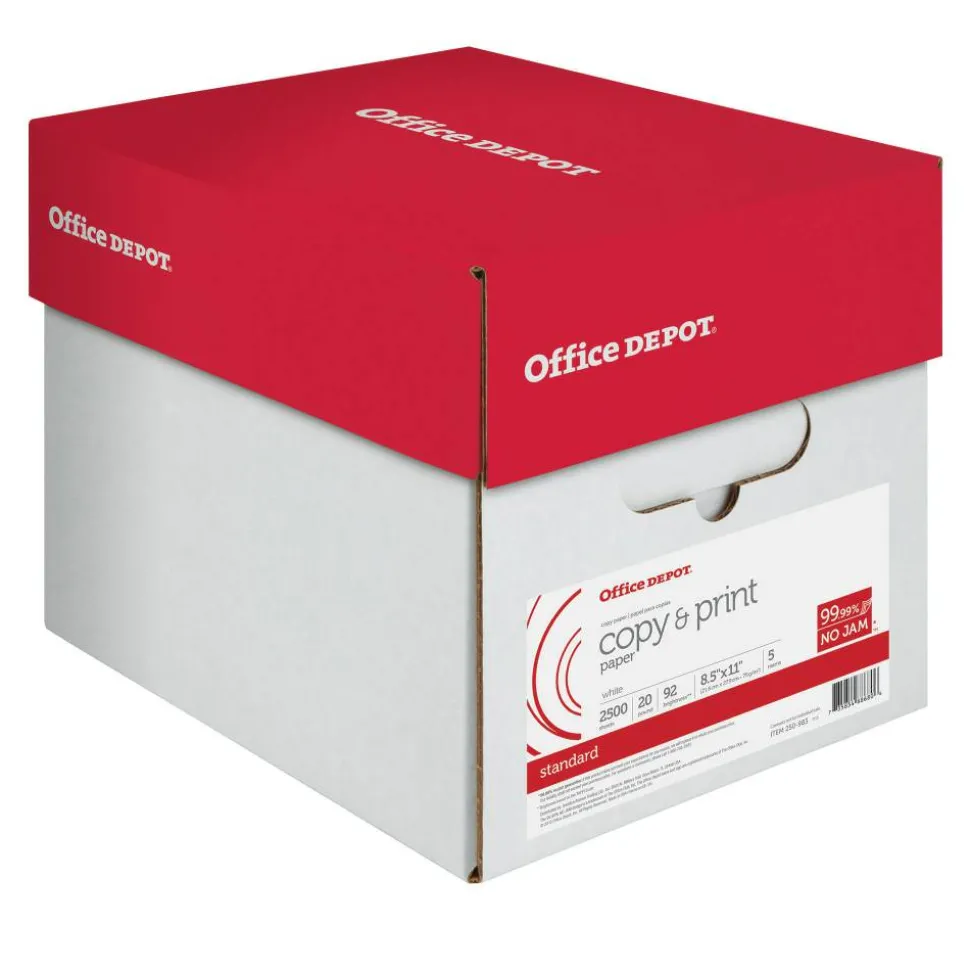 Multi-Use Printer & Copy Paper, White, Letter (8.5" x 11"), 2500 Sheets Per Case, 20 Lb, 92 Brightness, 851201CS