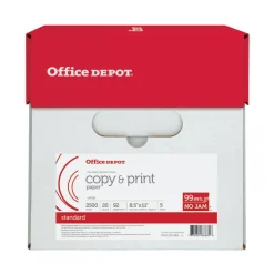 Multi-Use Printer & Copy Paper, White, Letter (8.5" x 11"), 2500 Sheets Per Case, 20 Lb, 92 Brightness, 851201CS
