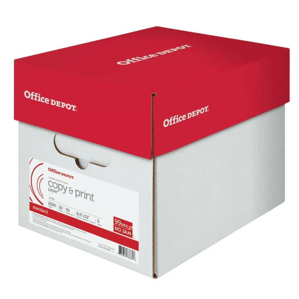 Multi-Use Printer & Copy Paper, White, Letter (8.5" x 11"), 2500 Sheets Per Case, 20 Lb, 92 Brightness, 851201CS