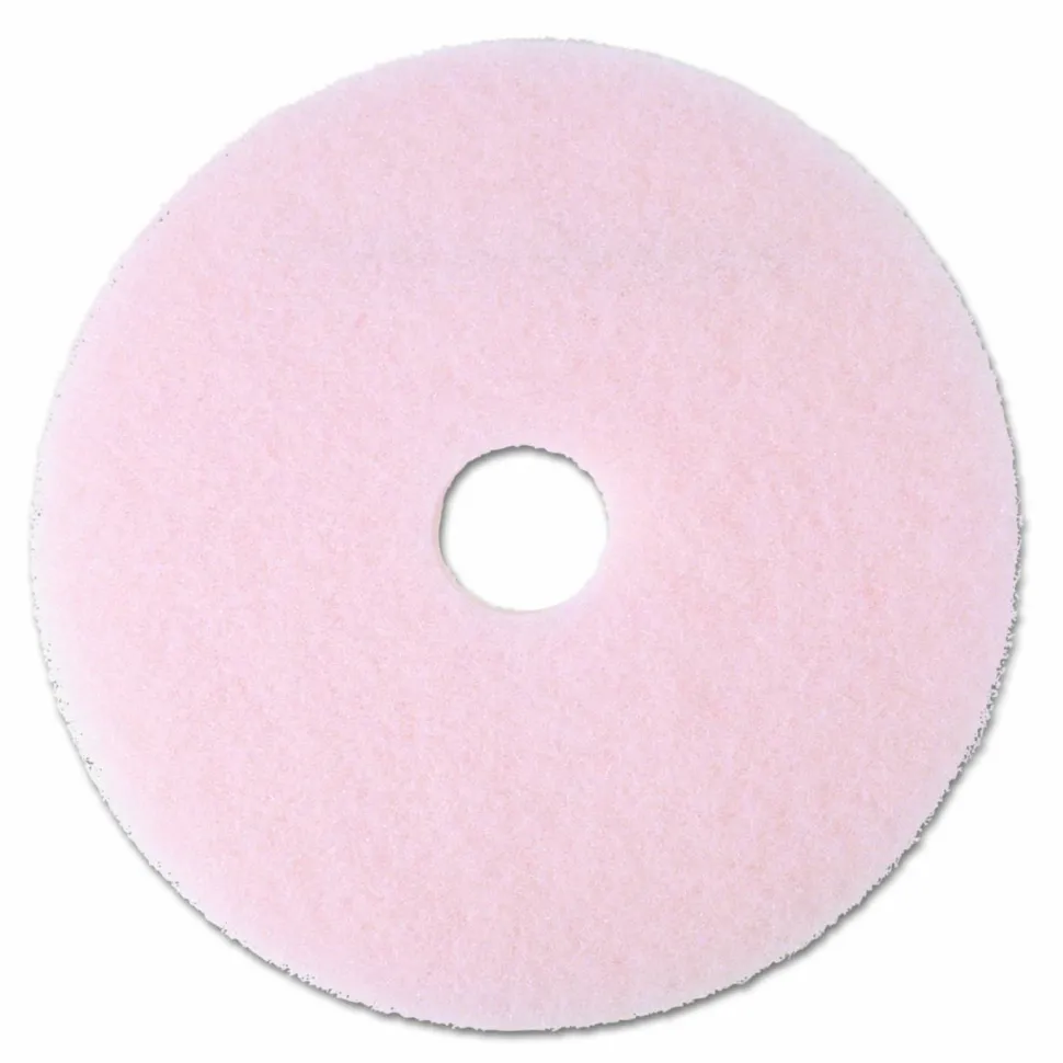 3M Ultra High-Speed Eraser Floor Burnishing Pad 3600, 20" Diameter, Pink, 5/Carton