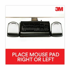 3M Underdesk Knob-Adjustable Keyboard Tray, Black, T32809