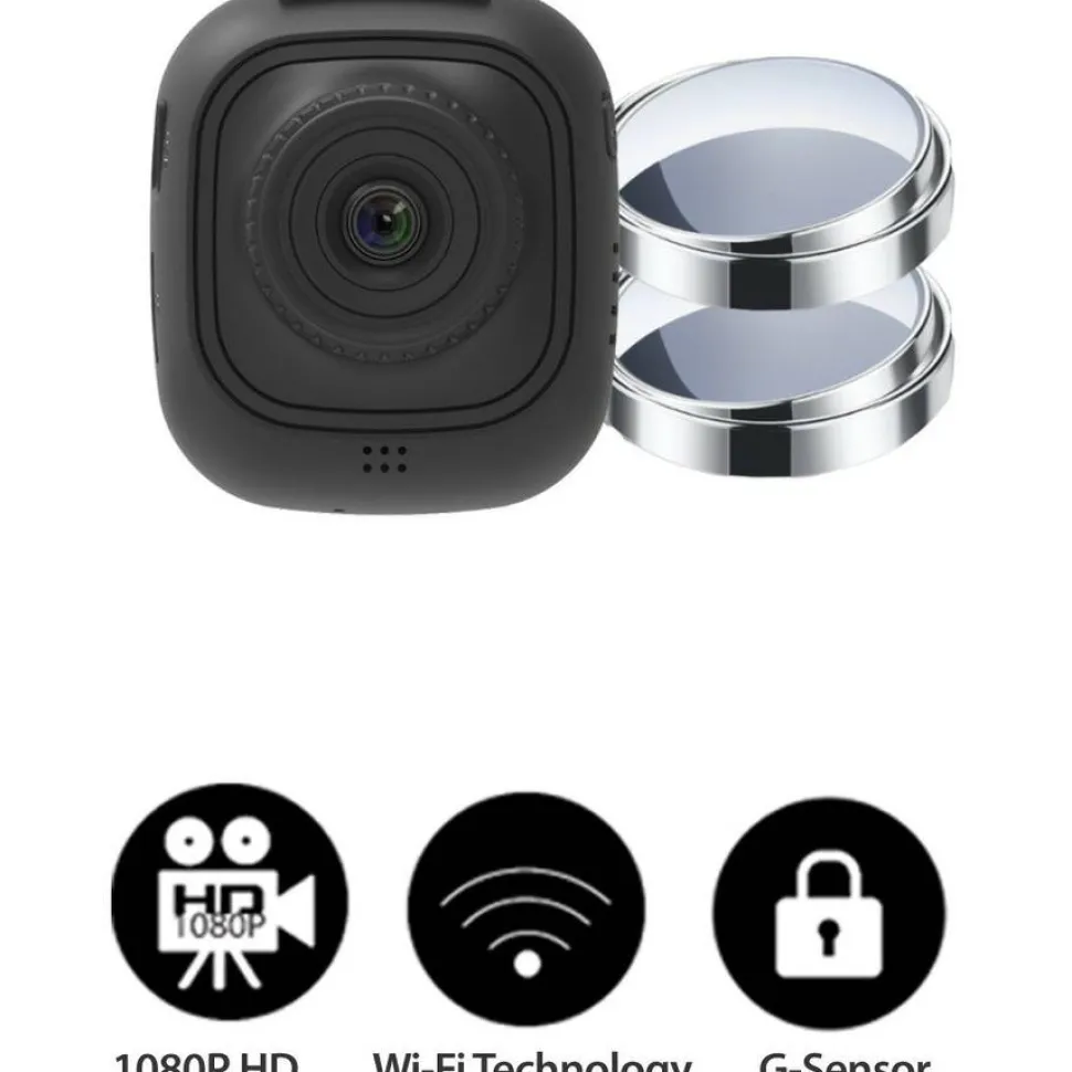 myGEKOgear by Adesso Orbit 132 Full HD 1080p Wi-Fi Dash Cam with Blind Spot Mirrors and 8GB MicroSD Card