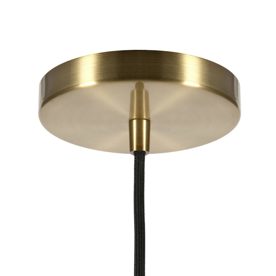 Myra 7.5" Wide Pendant with Glass Shade in Brass/Clear