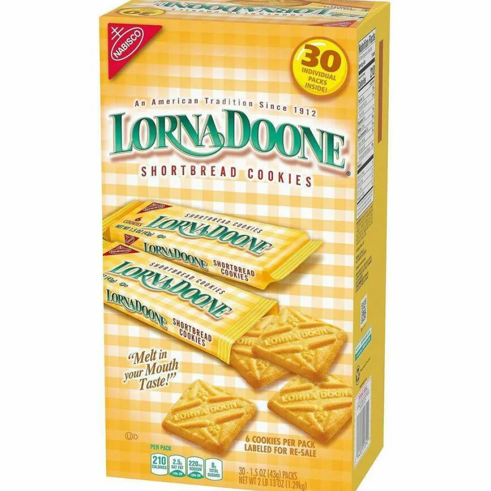 Nabisco Lorna Doone Shortbread Cookies, 1.5 oz Packet, 30/Box, 2 Boxes/Carton