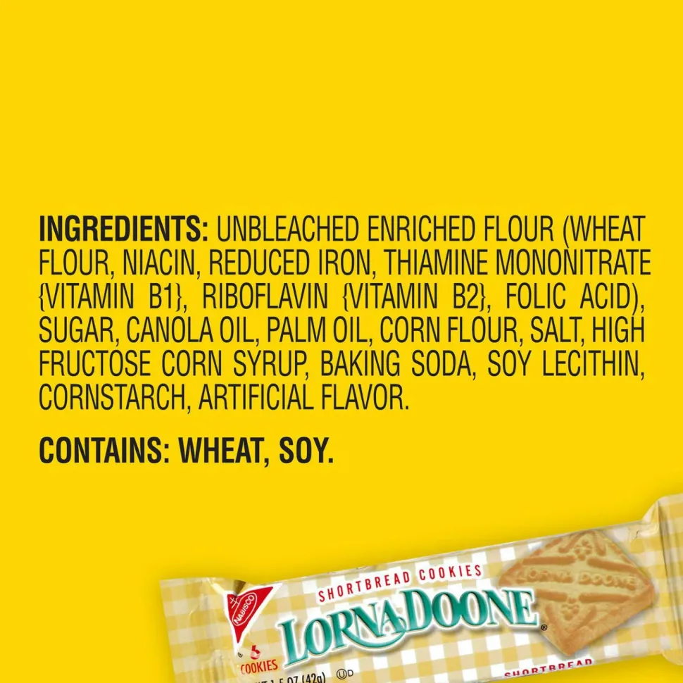 Nabisco Lorna Doone Shortbread Cookies, 1.5 oz Packet, 30/Box, 2 Boxes/Carton