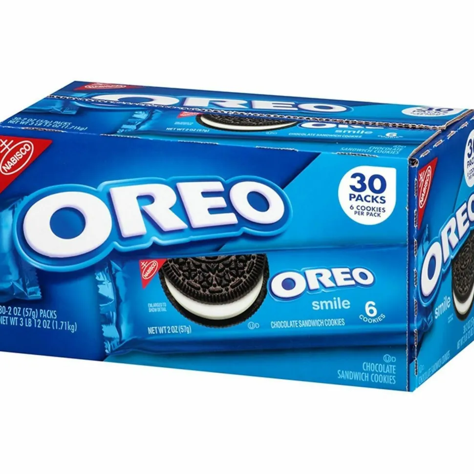 Nabisco Oreo Cookies Single Serve Packs, Chocolate, 2 oz Pack, 30/Carton