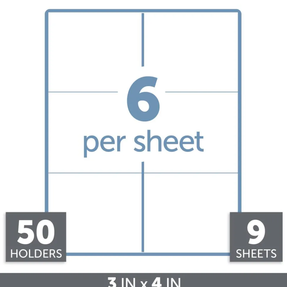 Name Badge Kit, Hanging-Style, Convention Size, 3" x 4", Pack Of 50