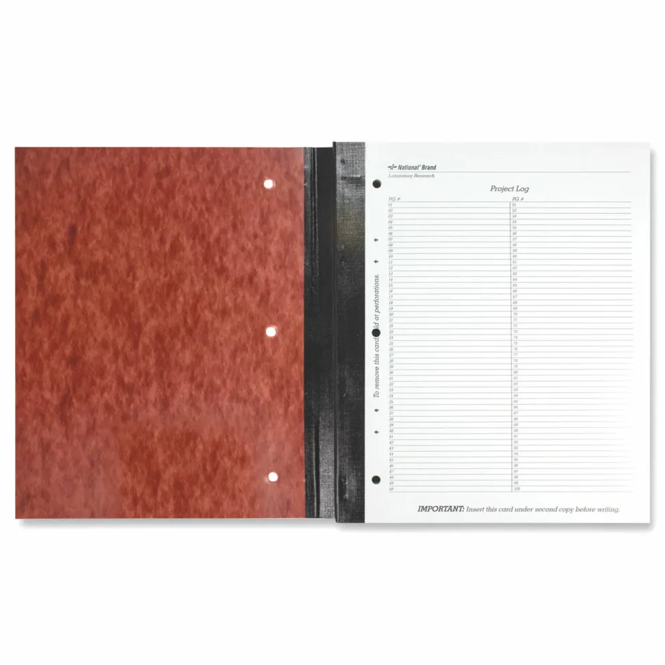 National Brand Laboratory Research Notebooks, 9 1/4" x 11", Quadrille Ruled, 100 Sheets, Brown