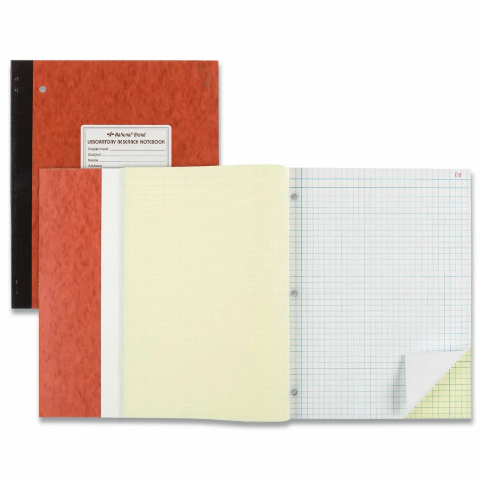 National Brand Laboratory Research Notebooks, 9 1/4" x 11", Quadrille Ruled, 100 Sheets, Brown