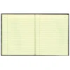 National Brand 50% Recycled Black Texhide Record Book With Margin, 8 3/8" x 10 3/8", 300 Pages