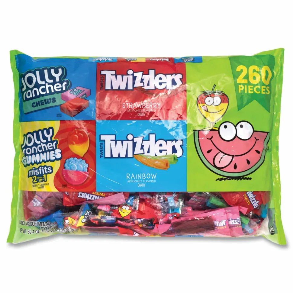 National Brand Twizzlers and Jolly Rancher Sweets Assortment Bulk Variety, Assorted Flavors, 260/Pack