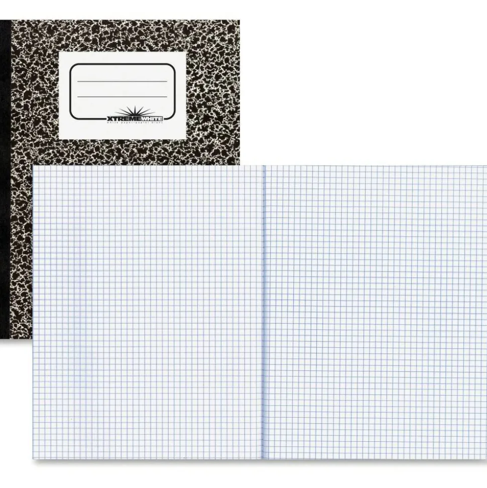 National Composition Book, Quadrille Rule (5 sq/in), Black Marble Cover, (80) 10 x 7.88 Sheets