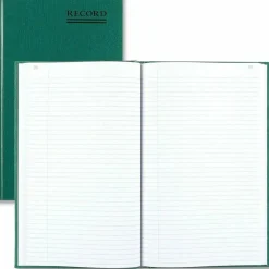 National Emerald Series Account Book, Green Cover, 12.25 x 7.25 Sheets, 300 Sheets/Book