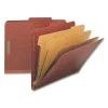 Nature Saver Classification Folders, Letter Size, 3 Partitions, 100% Recycled, Redrope, Box Of 10