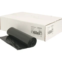 Nature Saver 1.25 mil Can Liners, 40 45 Gallons, 40" x 46", 75% Recycled, Black, Box Of 100
