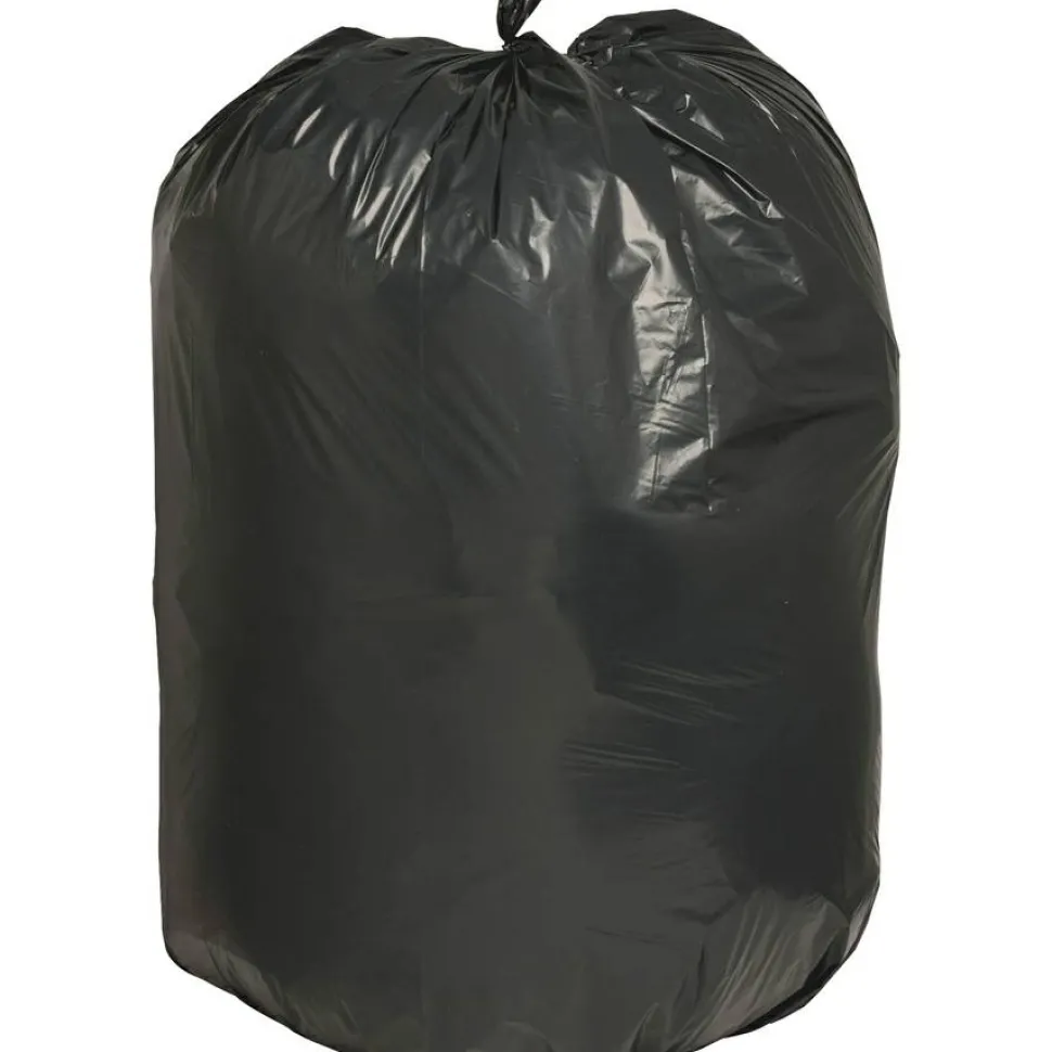Nature Saver 2 mil Heavy Duty Can Liners, 55 60 Gallons, 38" x 58", 75% Recycled, Black, Box Of 100