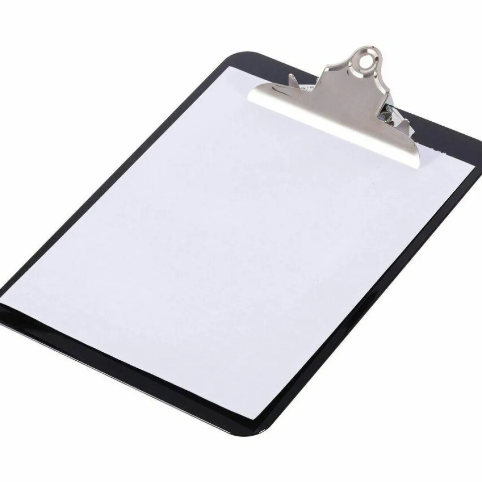 Nature Saver Plastic Clipboards, 8 1/2" x 12", 100% Recycled, Black