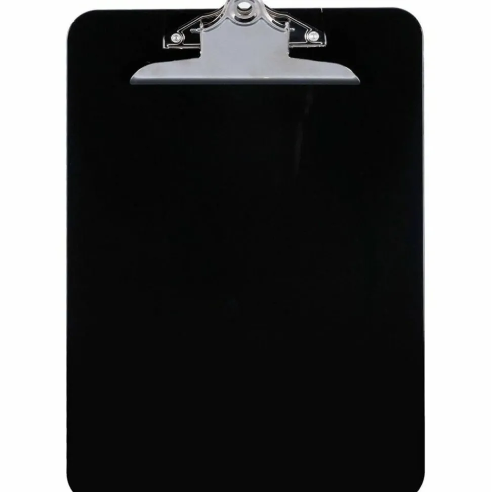 Nature Saver Plastic Clipboards, 8 1/2" x 12", 100% Recycled, Black