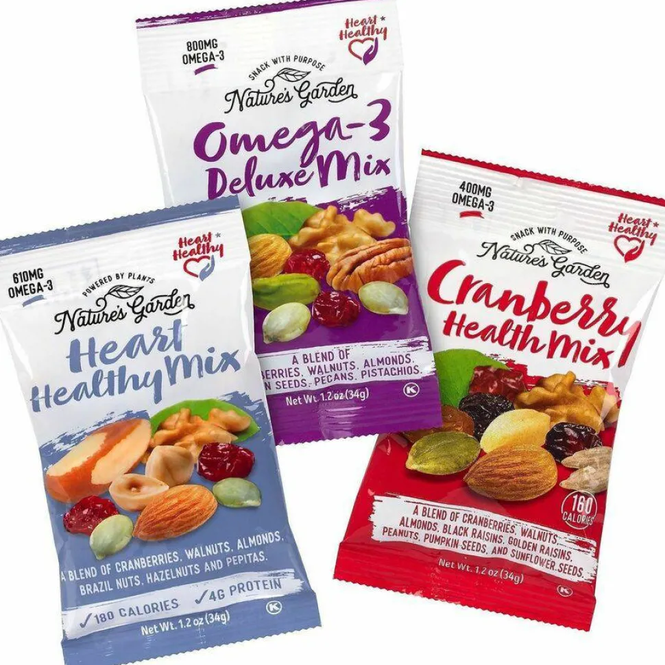 Nature's Garden Healthy Trail Mix Snack Packs, 1.2 oz Pouch, 50 Pouches/Carton