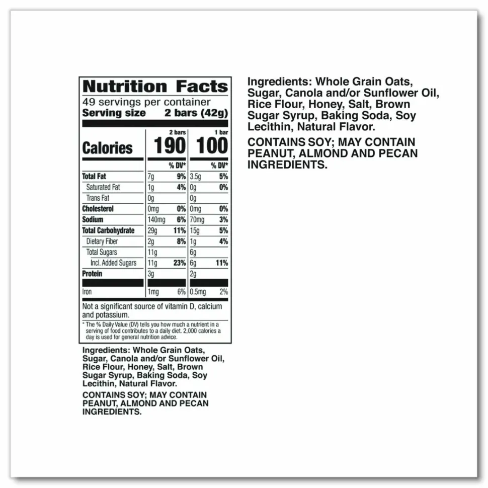 Nature Valley Granola Bars, Oat's 'N Honey, 1.5 Oz, Box Of 18