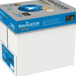 Navigator Platinum Paper, 99 Bright, 24 lb Bond Weight, 8.5 x 11, White, 500 Sheets/Ream, 10 Reams/Carton