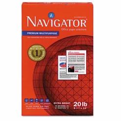 Navigator Premium Multipurpose Copy Paper, 97 Bright, 20 lb Bond Weight, 8.5 x 14, White, 500 Sheets/Ream, 10 Reams/Carton