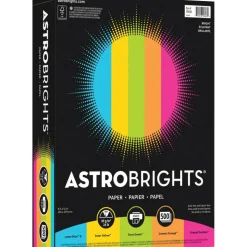 Neenah Astrobrights Bright Color Copy Paper, 1 Ream, Bright Assortment, Letter (8.5