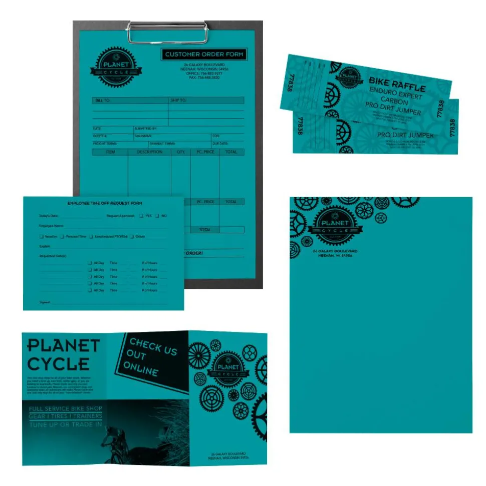 Neenah Astrobrights Bright Color Copy Paper, 1 Ream, Terrestrial Teal, Letter (8.5" x 11"), 500 Sheets Per Ream, 24 Lb, 94 Brightness, 30% Recycled