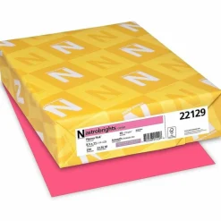 Neenah Astrobrights Multi-Use Card Stock, Pink, Letter (8.5" x 11"), 65 Lb, Pack Of 250