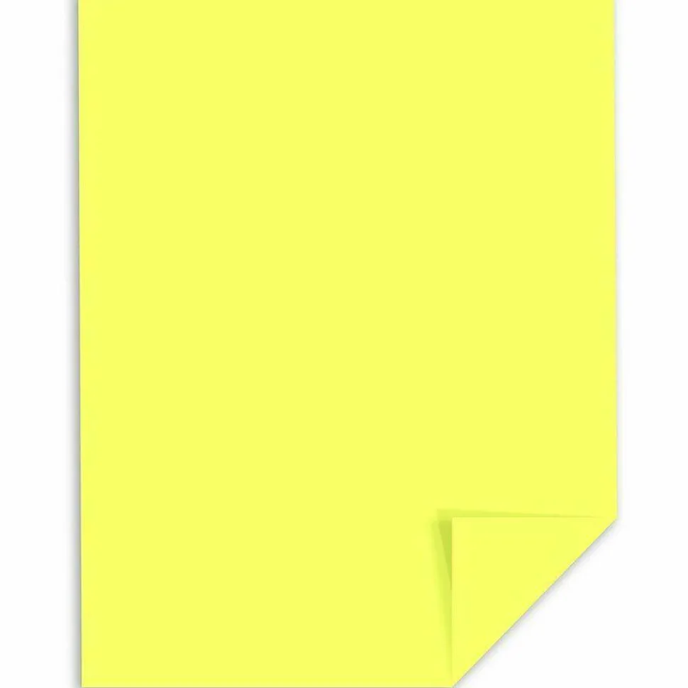 Neenah Exact Index Card Stock, 8 1/2" x 11", 110 Lb., Canary, Pack Of 250 Sheets