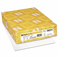 Neenah Paper CLASSIC Laid Stationery, 93 Bright, 24 lb Bond Weight, 8.5 x 11, Avon White, 500/Ream