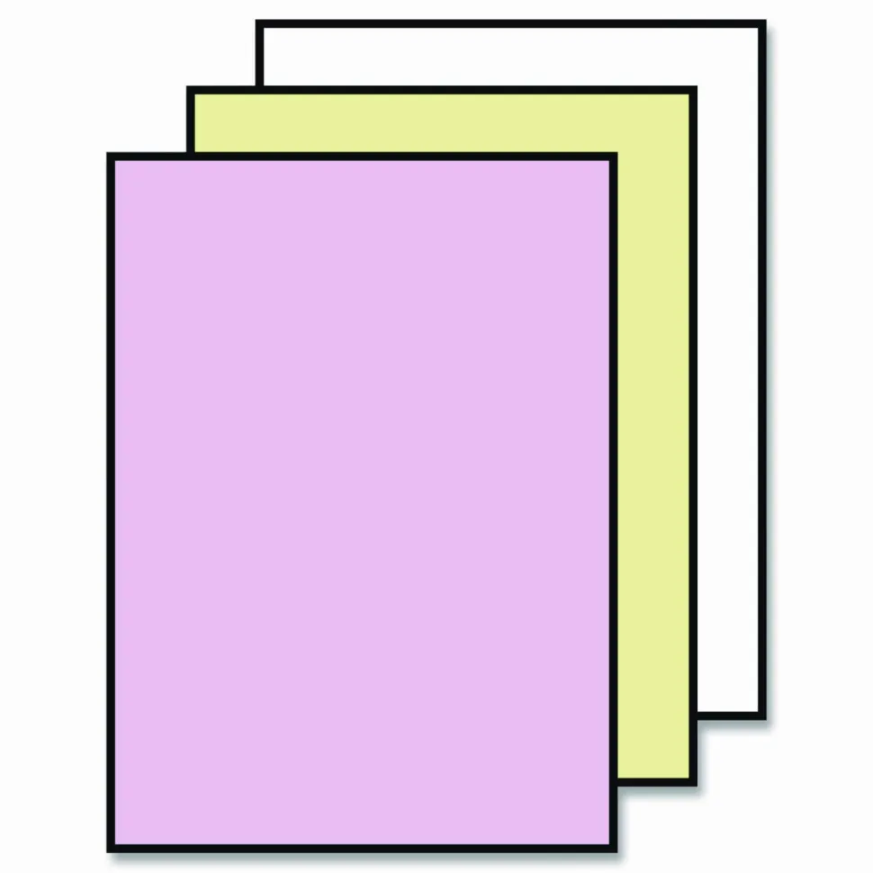 Nekoosa Laser Print Carbonless Paper, 3-Part, Letter Size (8 1/2" x 11"), 92 (U.S.) Brightness, White/Canary/Pink, Carton Of 2,500 Forms