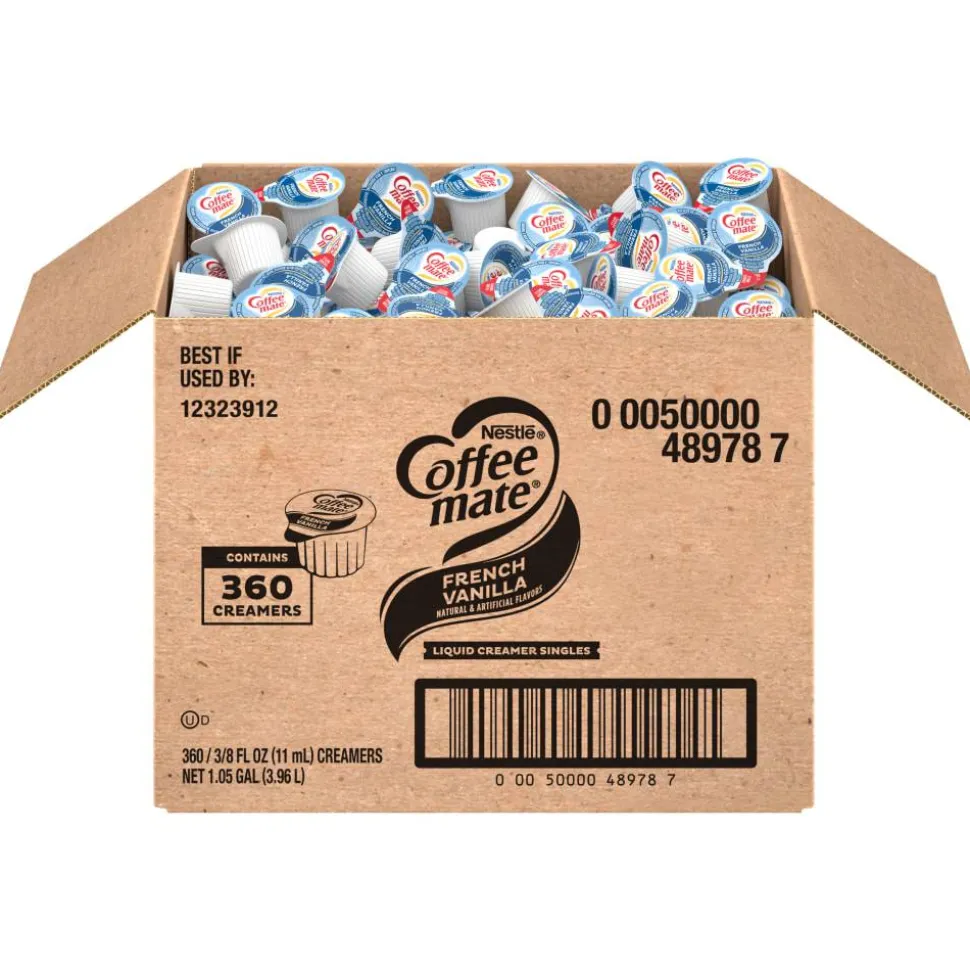 Nestlé Coffee-mate Liquid Creamer, French Vanilla Flavor, 0.38 Oz Single Serve, 360/Pack
