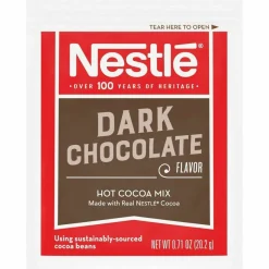 Nestlé Hot Cocoa Mix, Dark Chocolate, 0.71 Packets, 50 Packets/Box, 6 Boxes/Carton