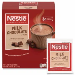 Nestlé Hot Cocoa Mix, Milk Chocolate, 0.71 oz Packet, 60 Packets/Box