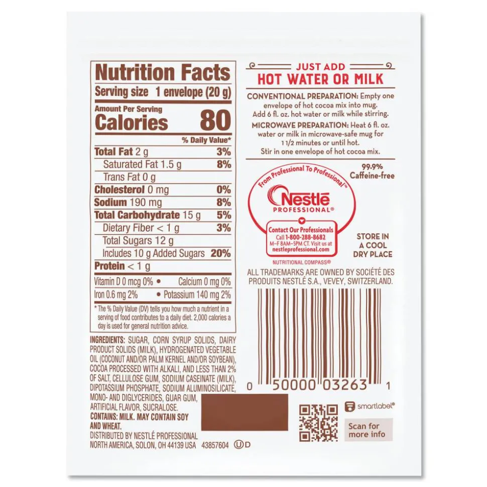 Nestlé Hot Cocoa Mix, Rich Chocolate, 0.71 oz Packets, 50/Box