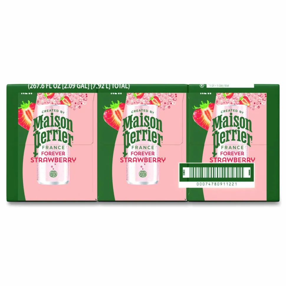 Nestlé Maison Perrier Sparkling Water, 11.15 oz Can, Strawberry, 8 Cans/Box