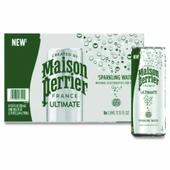 Nestlé Maison Perrier Sparkling Water, Plain, 11.15 oz, 8 Cans/Box