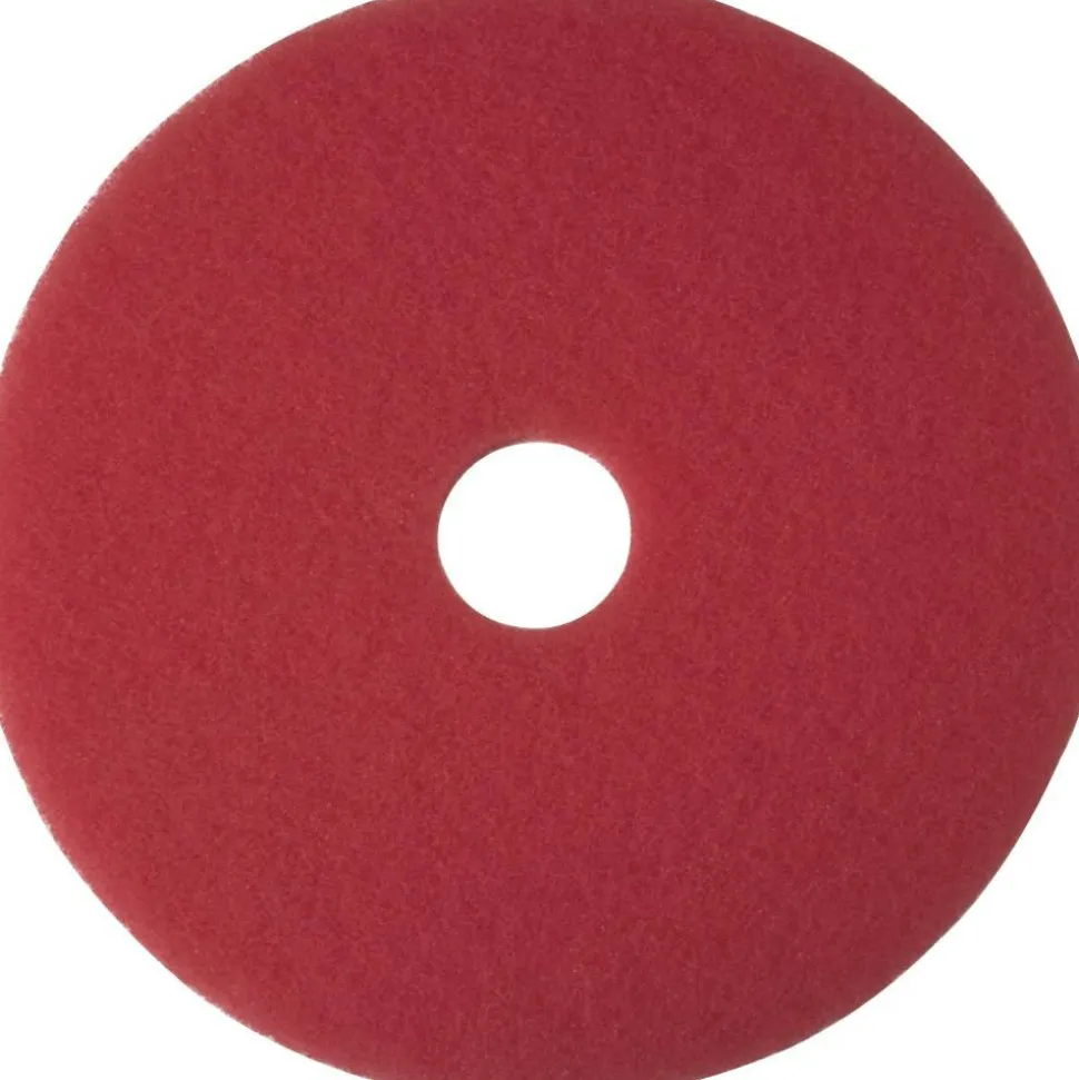 Niagara 5100N Buffing Floor Pads, 14" Diameter, Red, Case Of 5