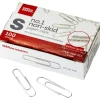 Non-Skid Paper Clips, No. 1, Small, Silver, Pack Of 5 Boxes, 100 Per Box, 500 Total