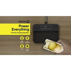 Nonstop Station P Hotel Charging Stations, Black, Case Of 12 Charging Stations