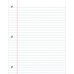 Notebook Filler Paper, 8" x 10 1/2", Wide Ruled, Pack of 500 Sheets