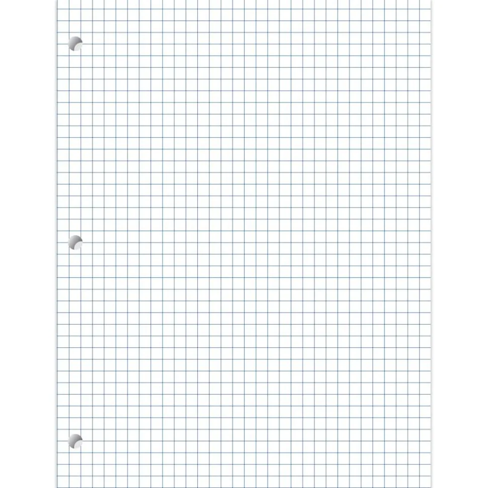 Notebook Filler Paper, 8" x 10-1/2", Quadrille Ruled, White, Pack Of 400 Sheets