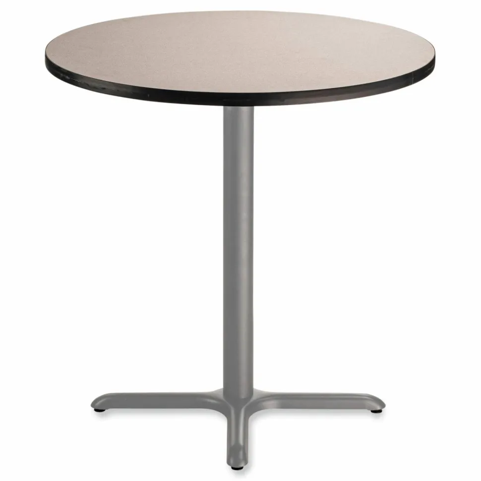 NPS Cafe Table, 36" Diameter x 36h, Round Top/X-Base, Gray Nebula Top, Gray Base