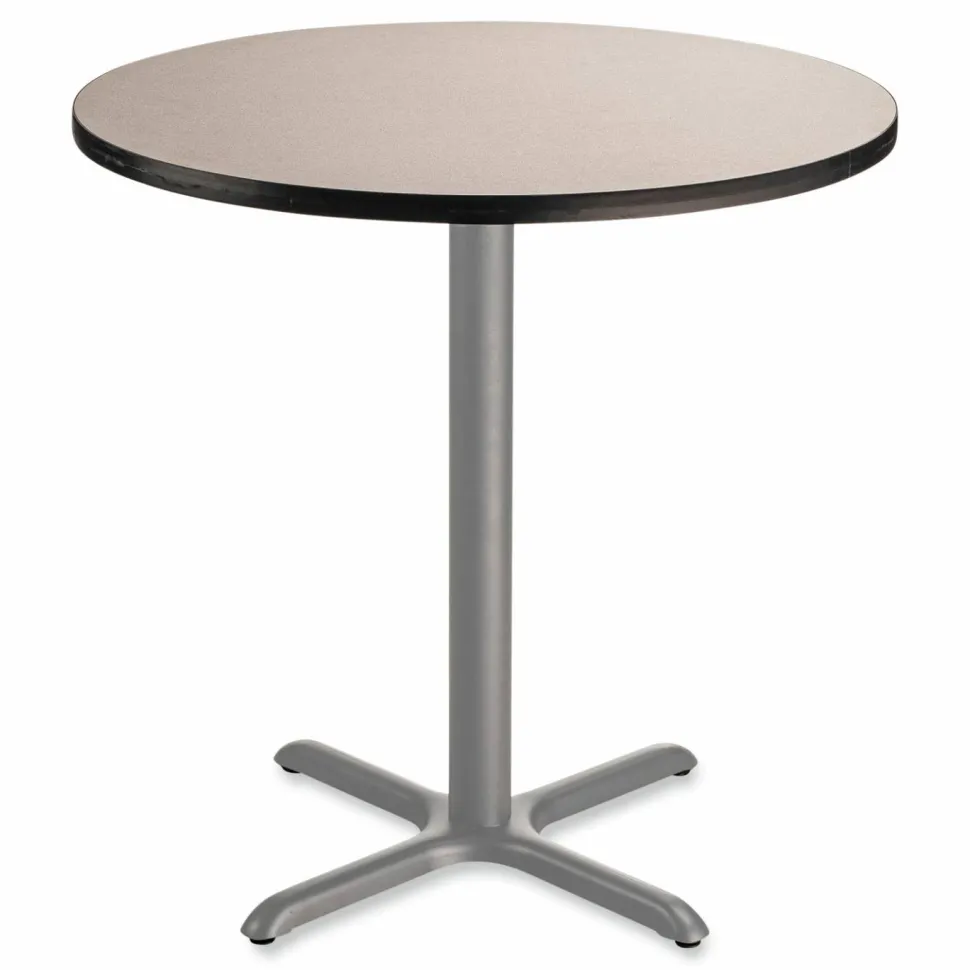 NPS Cafe Table, 36" Diameter x 36h, Round Top/X-Base, Gray Nebula Top, Gray Base