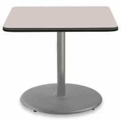 NPS Cafe Table, 36w x 36d x 30h, Square Top/Round Base, Gray Nebula Top, Gray Base