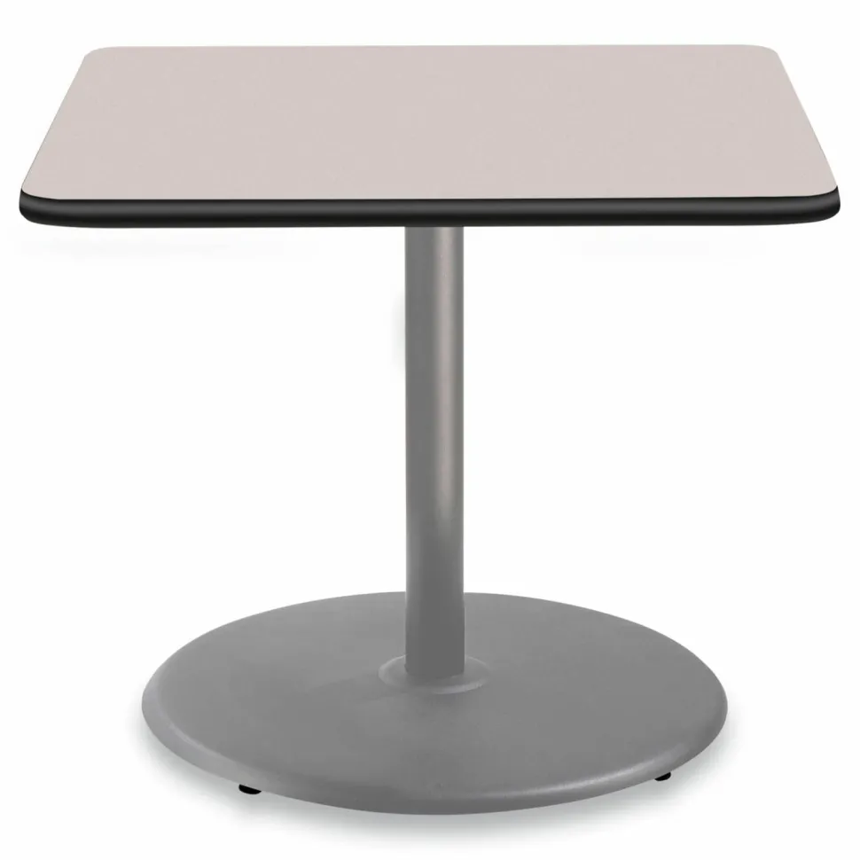 NPS Cafe Table, 36w x 36d x 30h, Square Top/Round Base, Gray Nebula Top, Gray Base