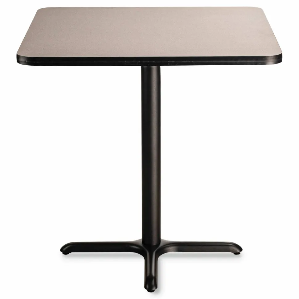 NPS Cafe Table, 36w x 36d x 36h, Square Top/X-Base, Gray Nebula Top, Black Base