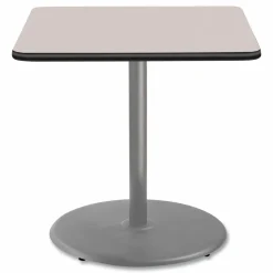 NPS Cafe Table, 36w x 36d x 36h, Square Top/Round Base, Gray Nebula Top, Gray Base