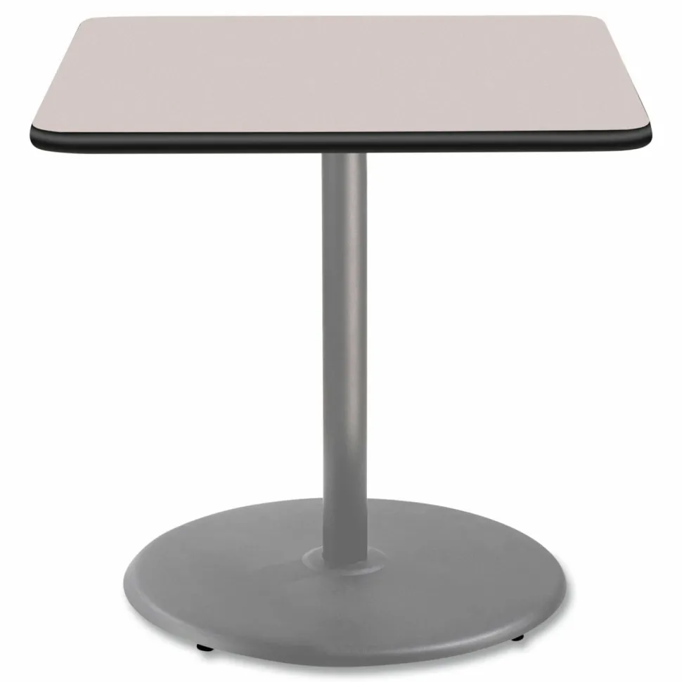 NPS Cafe Table, 36w x 36d x 36h, Square Top/Round Base, Gray Nebula Top, Gray Base